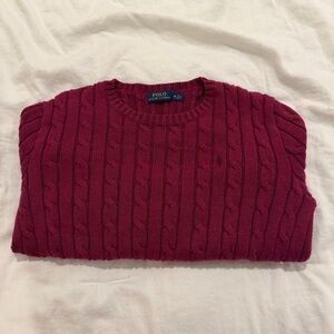 ❌SOLD❌ Polo Ralph Lauren Women’s Cable-Knit Sweater Raspberry Pink/Purple Size M